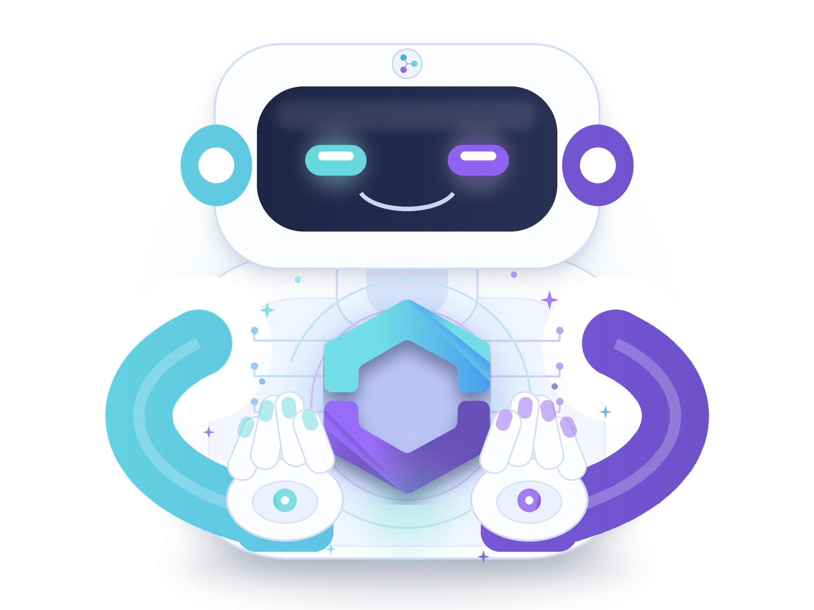 nuhive AI assistant holding the logo